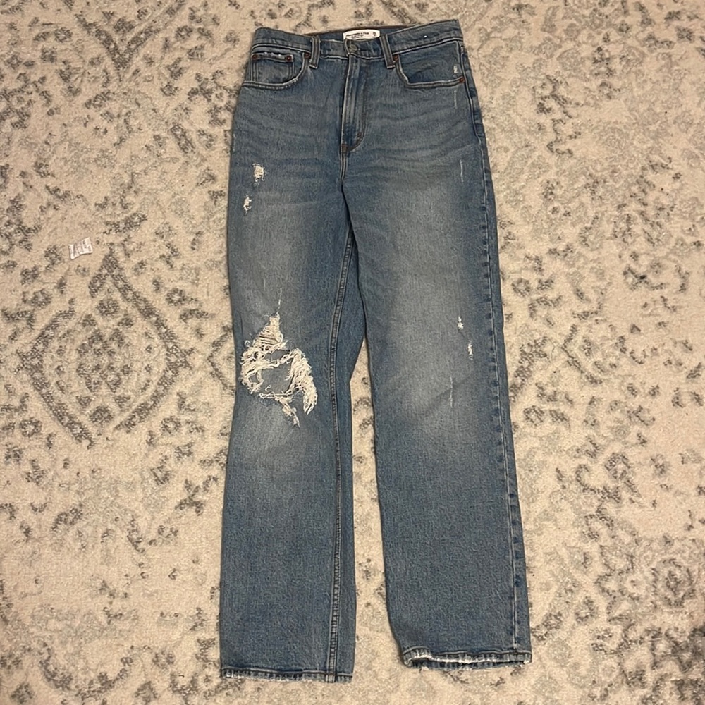 Abercrombie 90s straight leg ultra high rise jeans